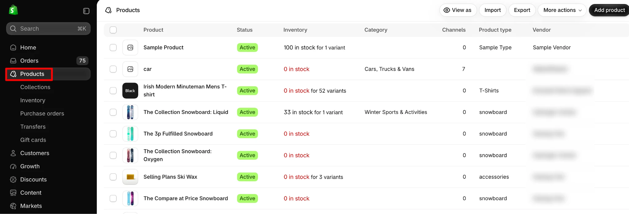 Enabling inventory tracking for products
