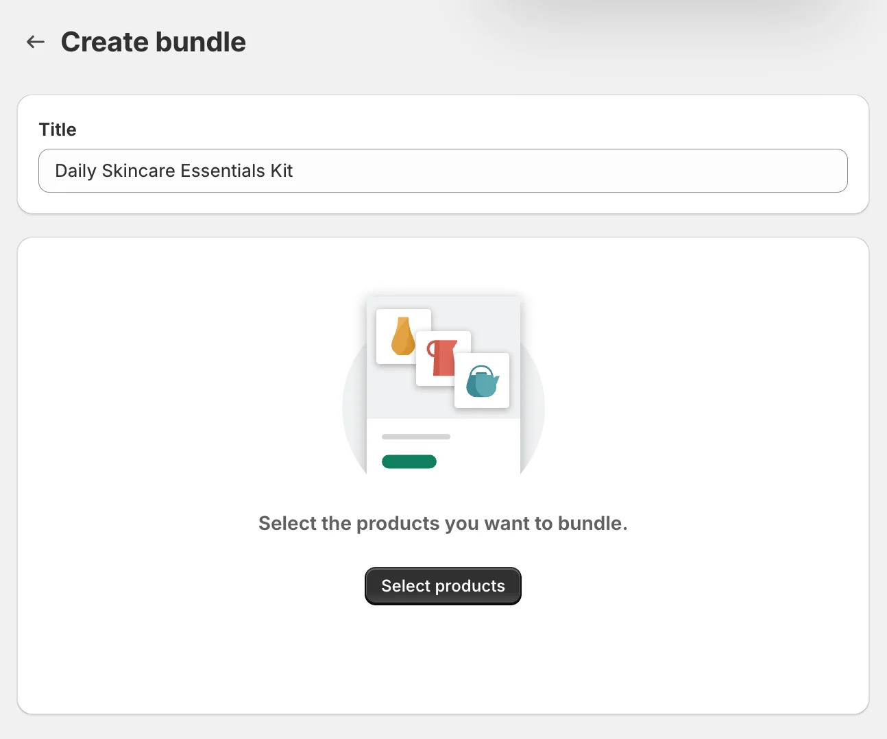 Selecting products to include in the bundle