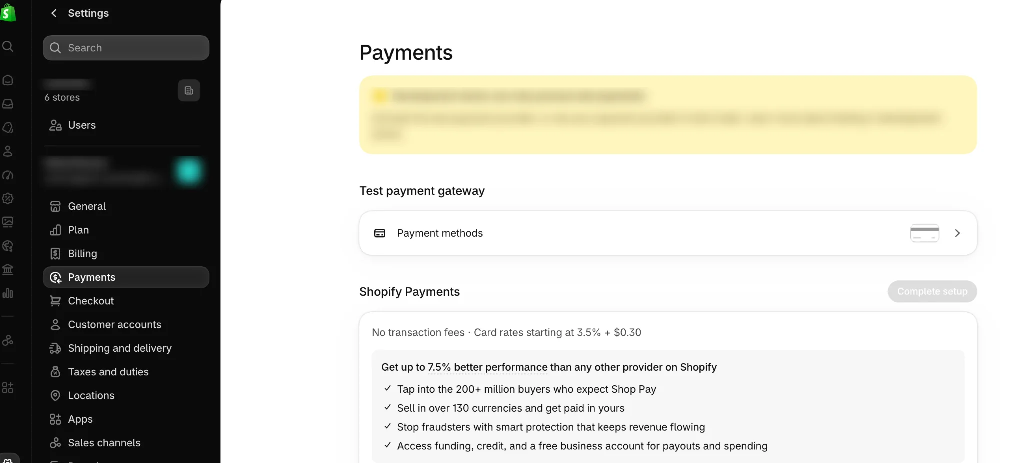 Setting up payment methods
