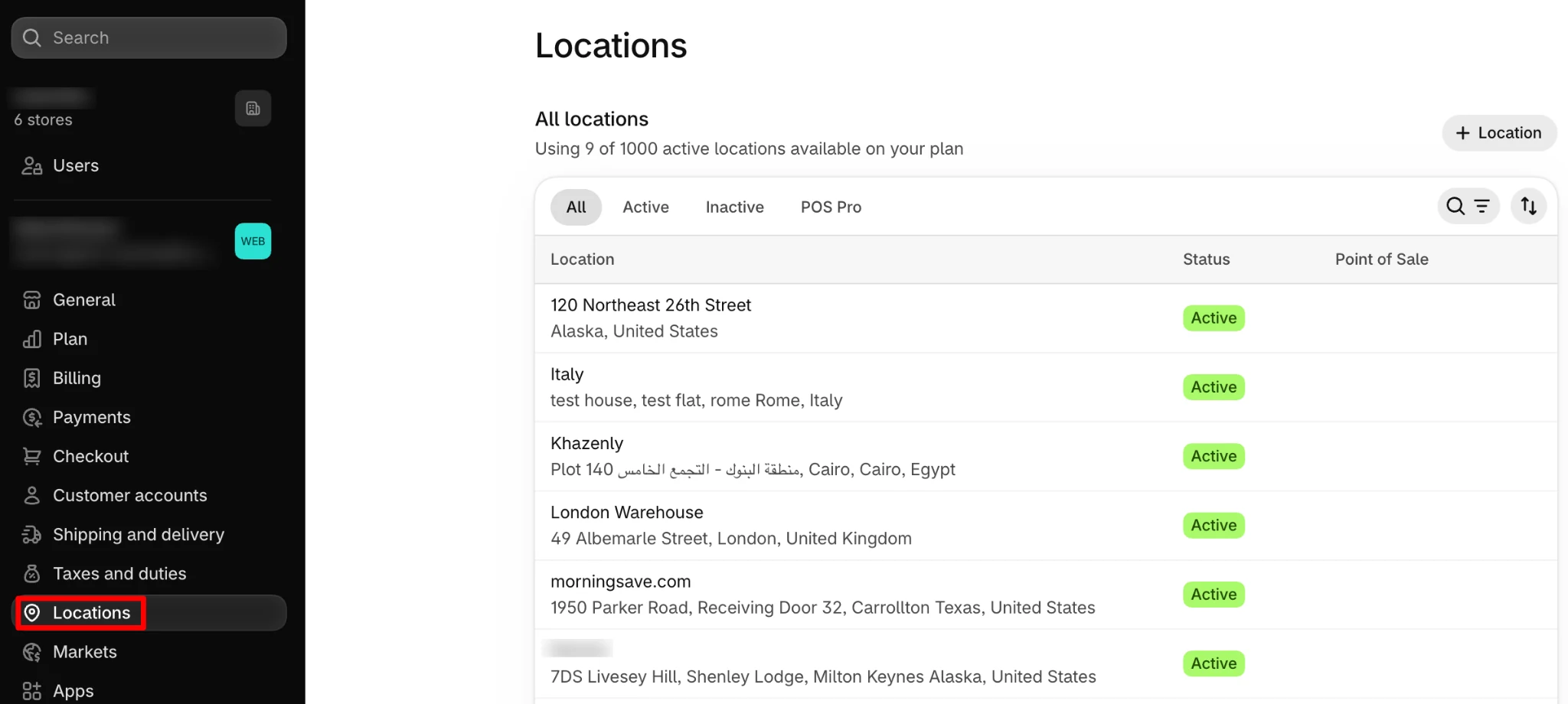 Setting up multiple inventory locations