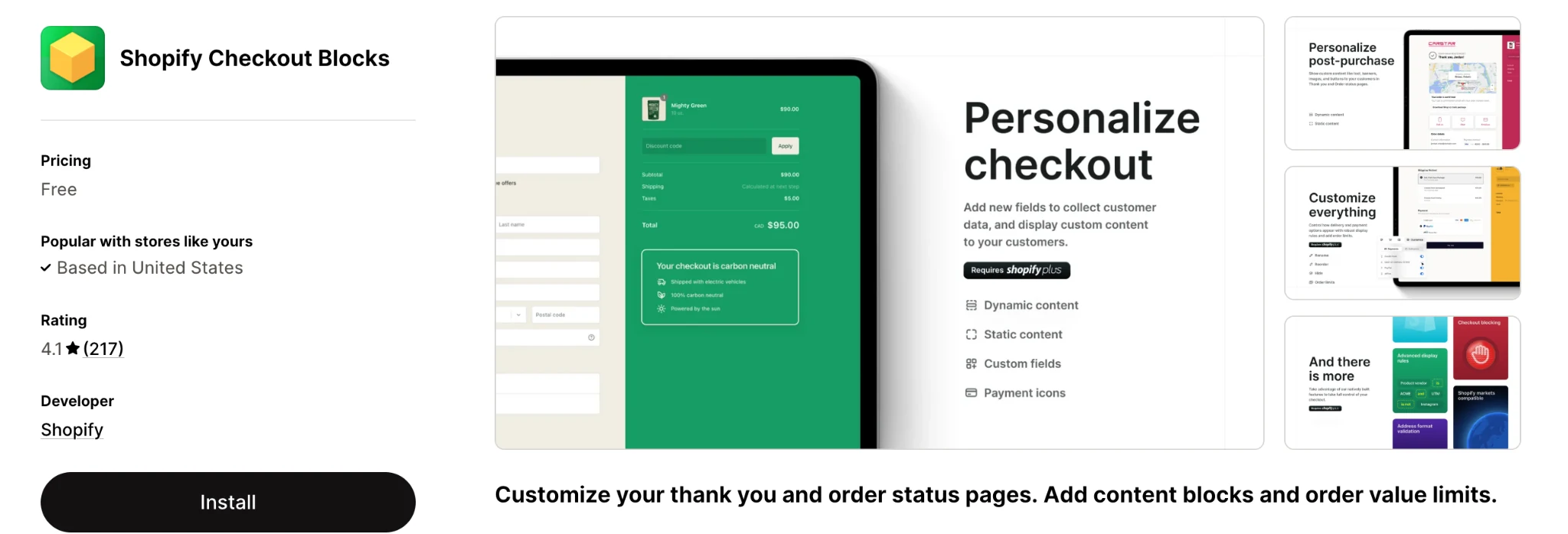Shopify Checkout Blocks app