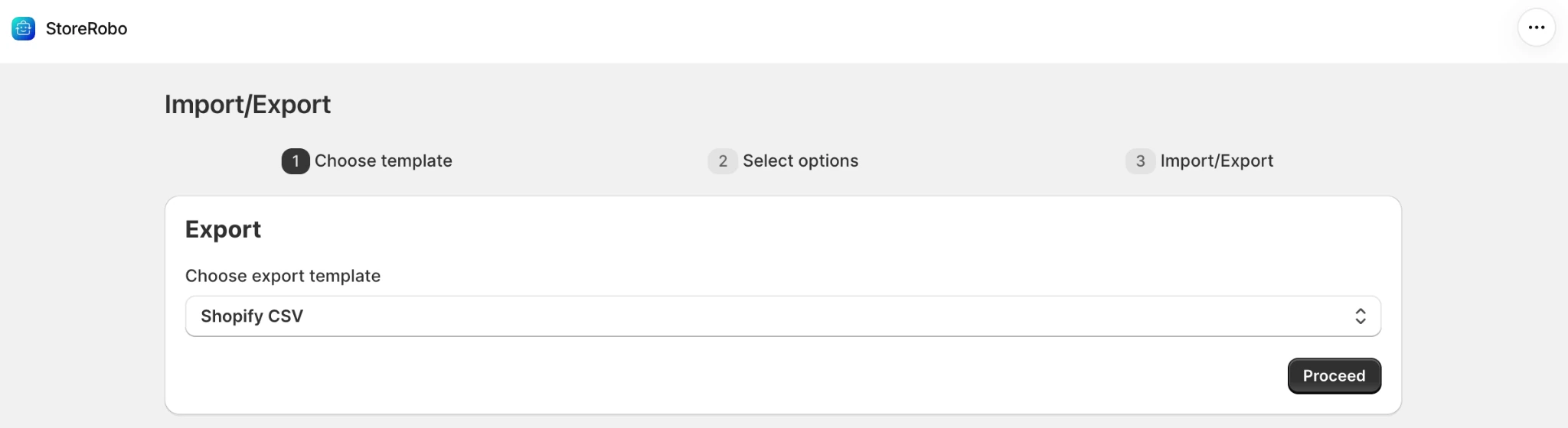 Export Shopify products using StoreRobo